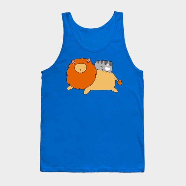 Lion and Blue Tabby Cat Tank Top by saradaboru